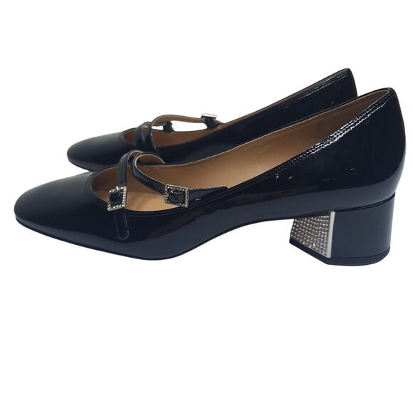 Marc Jacobs Shoes - Marc Jacobs Bella Strass Mary Jane Heels Patent Leather 39  9 Square Toe Crystal